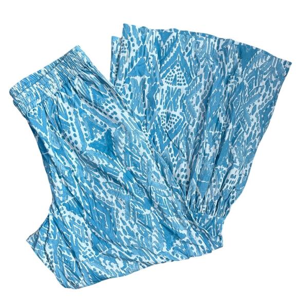 Tolani Collection Rosaleen Blue Aztec Printed Pants Flared Leg Size Small - Picture 7 of 10